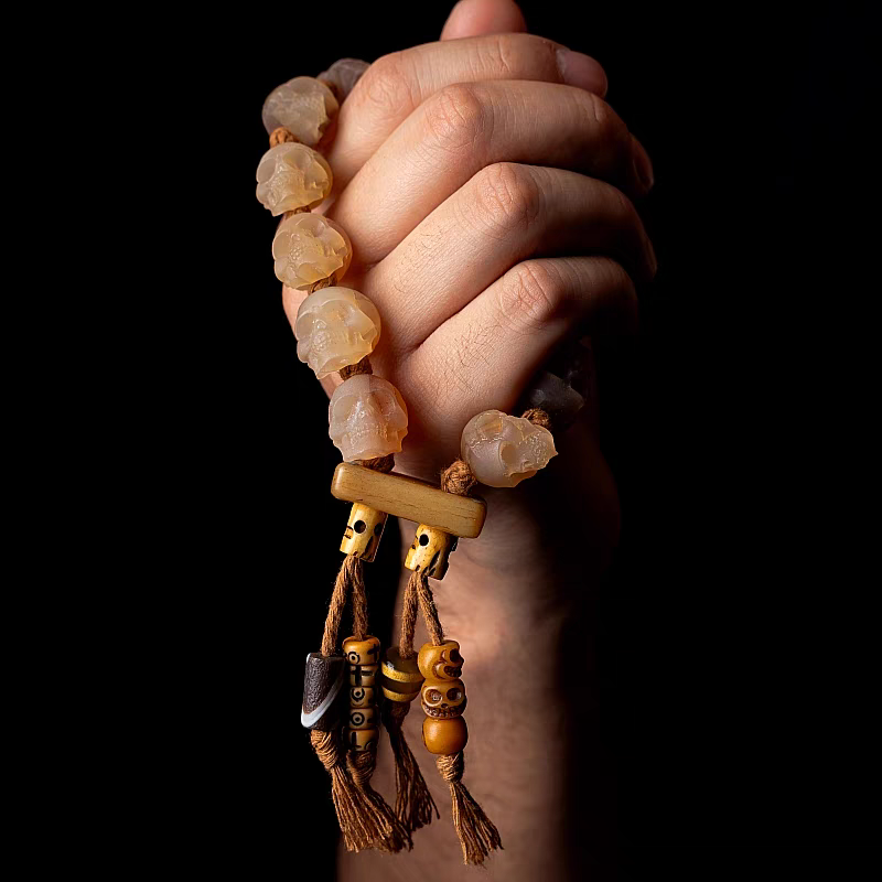 Kapala Skull Bracelet | Tibetan Yak Bone & Horn