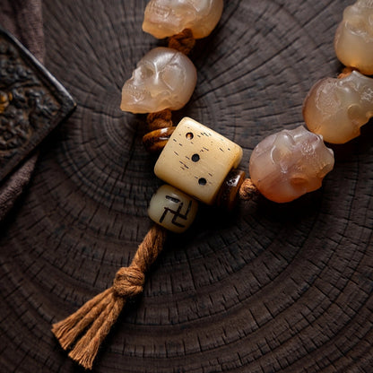 Kapala Skull Bracelet | Tibetan Yak Bone & Horn