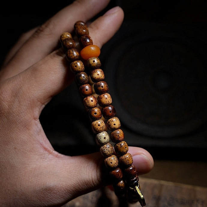 Symbolic Harmony -Tibetan Agate Sun and Moon Bracelet