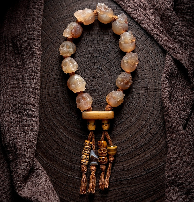 Kapala Skull Bracelet | Tibetan Yak Bone & Horn