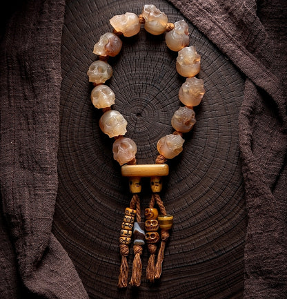 Kapala Skull Bracelet | Tibetan Yak Bone & Horn