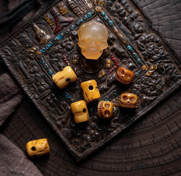 Kapala Skull Bracelet | Tibetan Yak Bone & Horn
