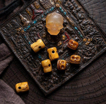 Kapala Skull Bracelet | Tibetan Yak Bone & Horn