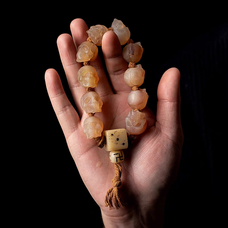 kapala yak bone mala on hand