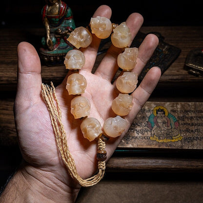 Kapala Yak Horn Bracelet | Tibetan Carved Skull