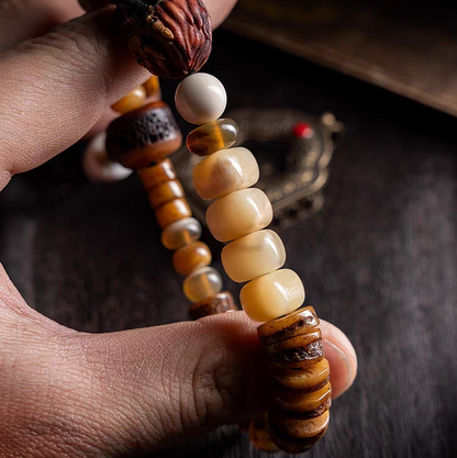camel bone beads on mala
