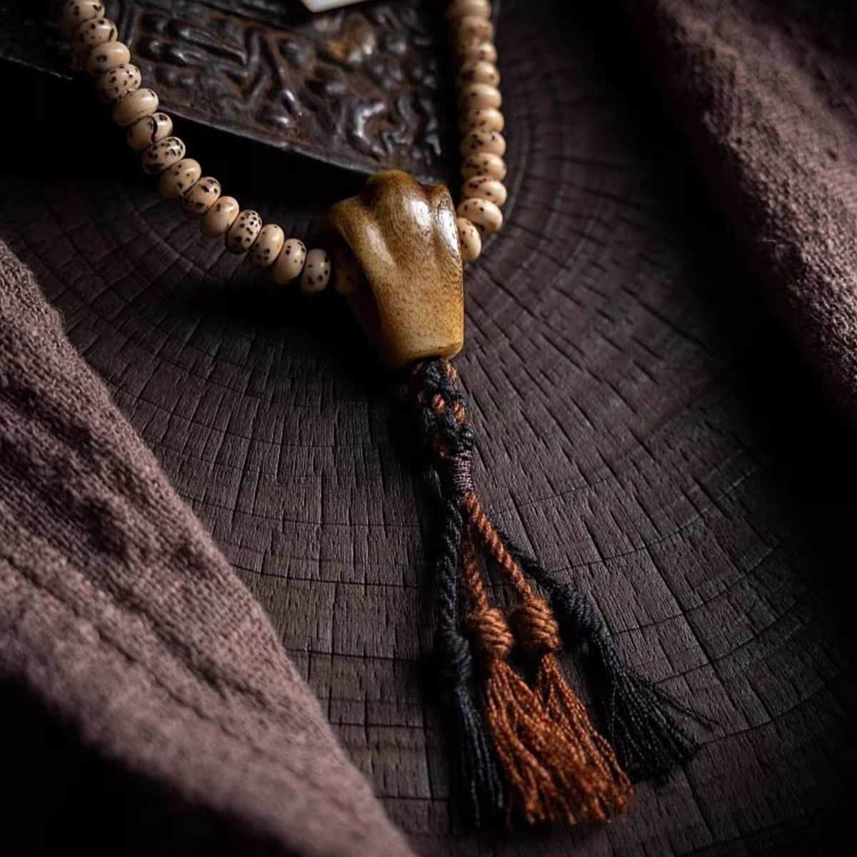 108 Sun and Moon Bodhi Seed Mala with Vajra