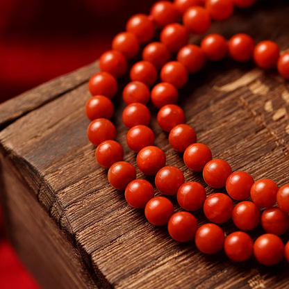 The Path of Buddha 108 Mala- South Red Agate Beads