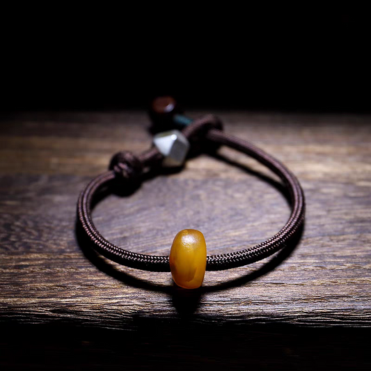 Simple Zodiac Bracelet with Amber Bead