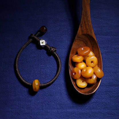 Simple Zodiac Bracelet with Amber Bead