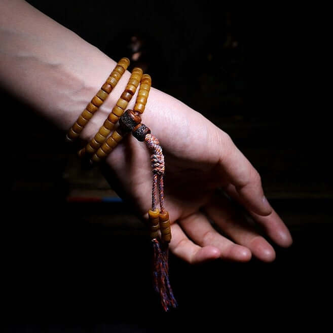 Wrist Wear 108 Mala Beads- Tibetan Yak bone