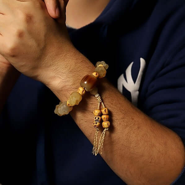 Tibetan Kapala Wrist Mala Yak Horn