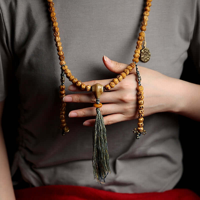 Necklace wear Kapala 108 Mala Beads Yak bone