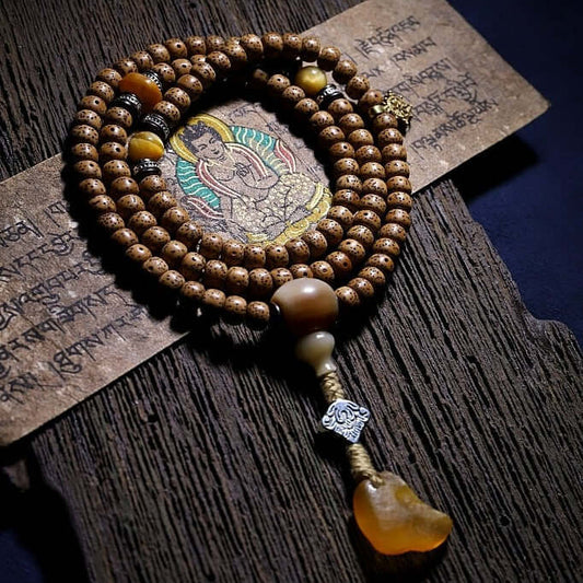 The Three Doors of Liberation-108 Mala Beads- Bodhi Seed