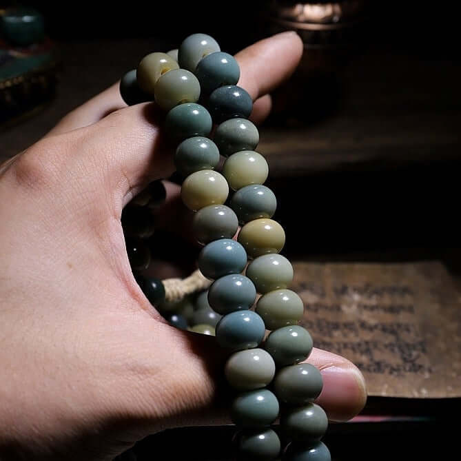 Traditional 108 Mala Beads- Natural Bodhi Root