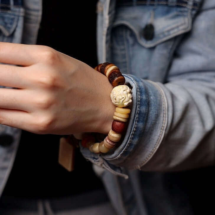 Wrist Wear Mixed Natural Beads Mahakala