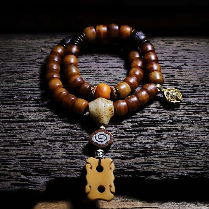 Simple Invoking blessings-Yak Bone Mala Beads