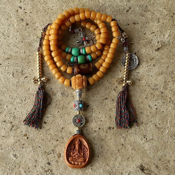 Tibetan Buddhism Wrist Mala- Bodhi Root Beads