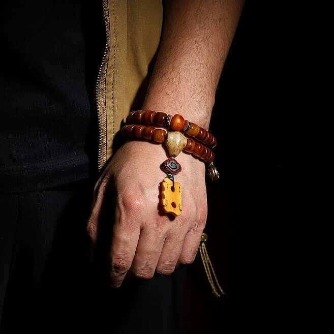 Wrist Wear Invoking blessings-Yak Bone Mala Beads