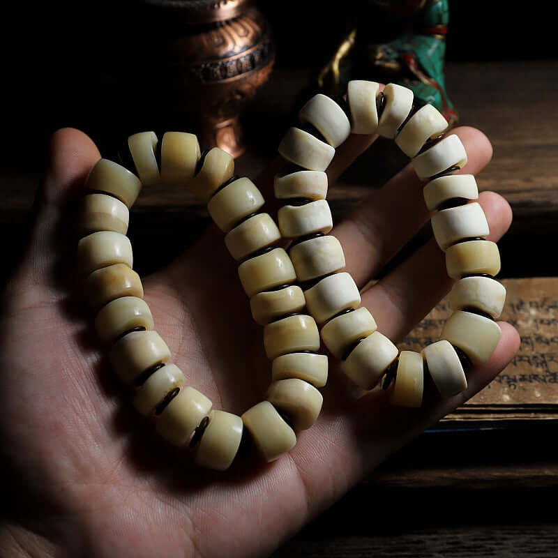 Ancient Old Yak Bone Wrist Mala