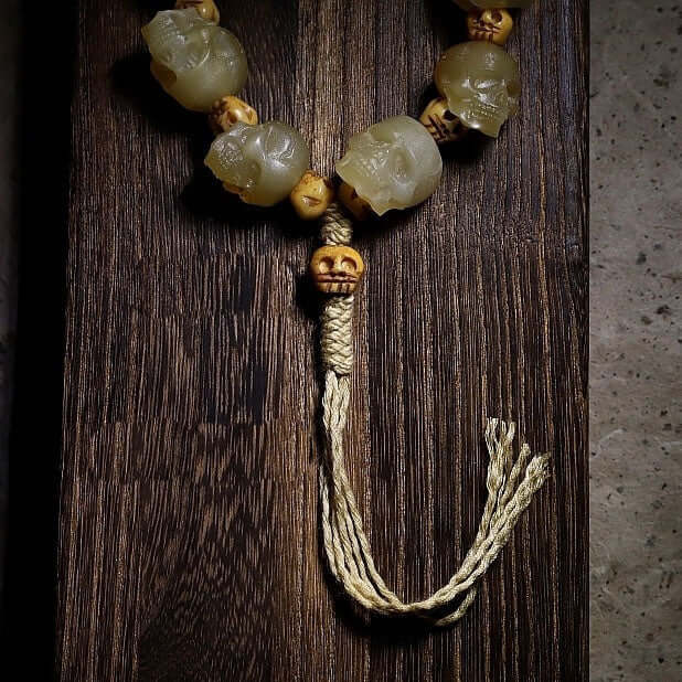 Tibetan Kapala Wrist Mala Yak Horn