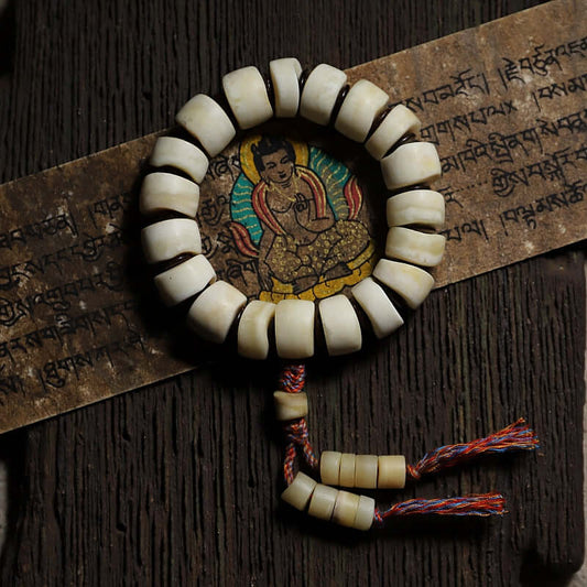 Tassel Old Yak Bone Wrist Mala