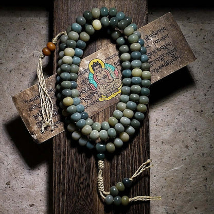 Traditional 108 Mala Beads- Natural Bodhi Root