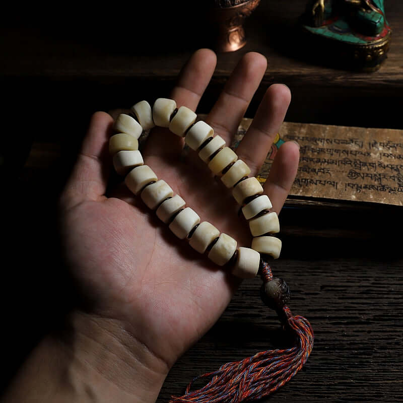 Size Old Yak Bone Wrist Mala