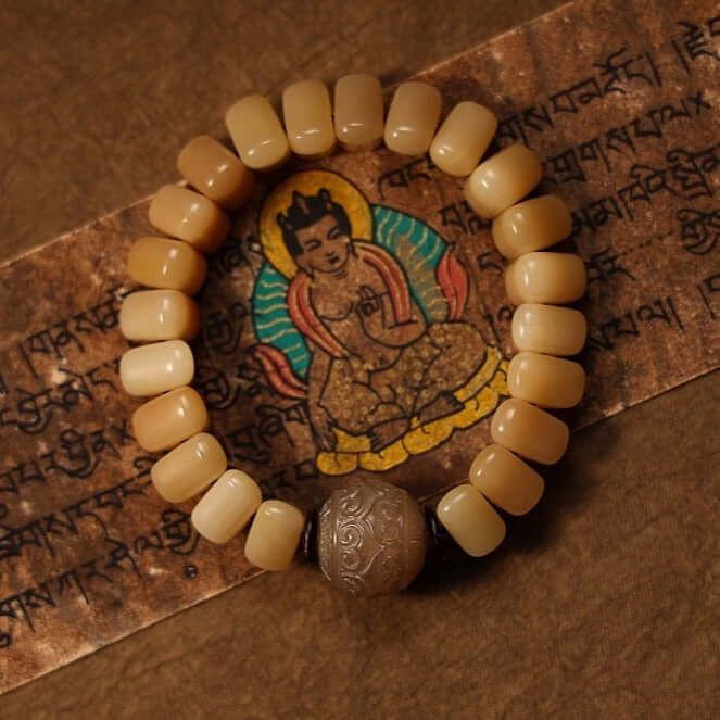 Wrist Mala Beads - Light Camel