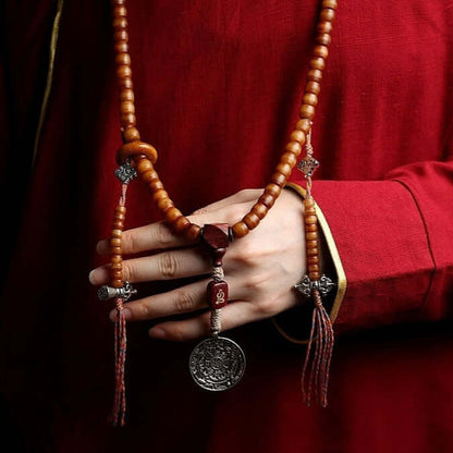 Tibetan Astrology Sign- 108 Mala Beads - Double Vajra