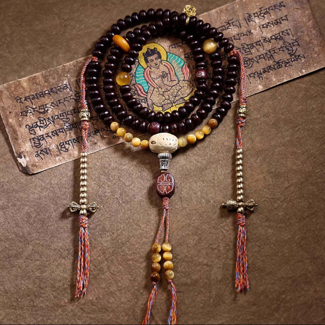 Yama Protector-108 Mala Beads-Palm Seeds