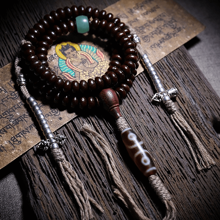 Tibetan 108 Mala Beads -Natural Palm Seeds