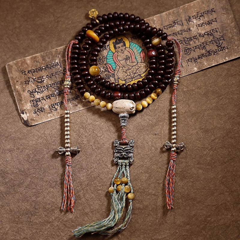 Yama Protector-108 Mala Beads-Palm Seeds