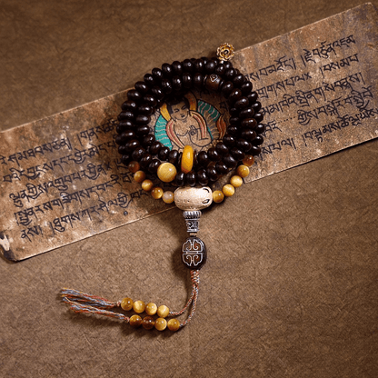 Yama Protector-108 Mala Beads-Palm Seeds