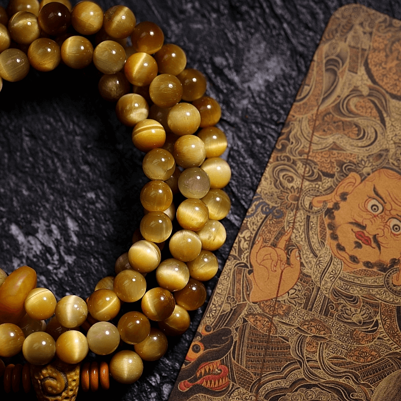 Jambhala Golden Obsidian Mala Beads