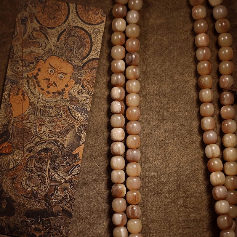 Natural 108 Mala Beads- Tibetan Ebony Amulet