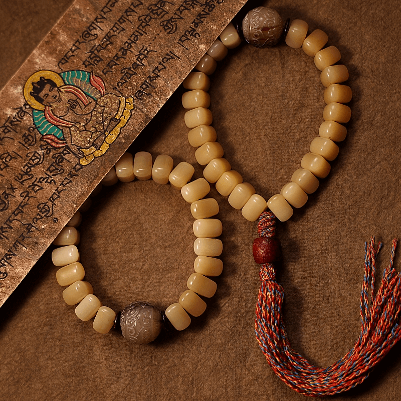 Wrist Mala Beads - Light Camel