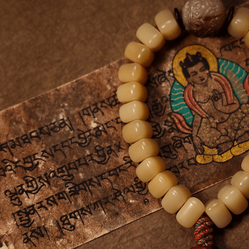 Wrist Mala Beads - Light Camel