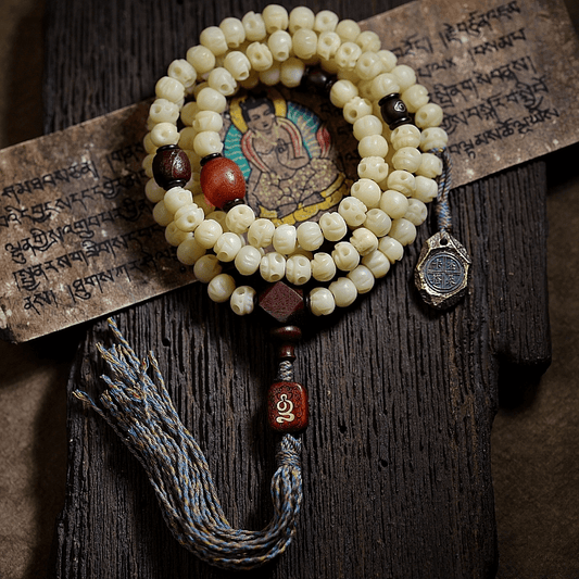 White Kapala - 108 Mala Beads