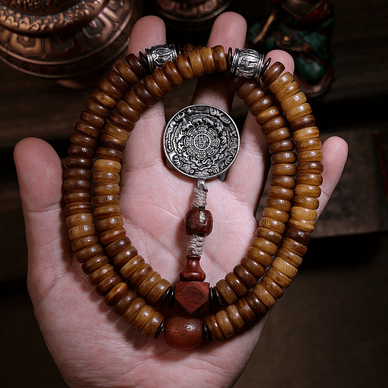 Size Tibet Astrology 108 Mala Beads Yak Bone