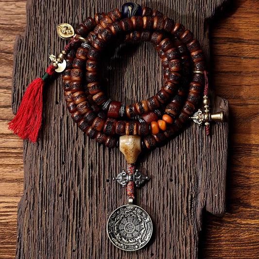 Tibetan Astrology 108 Mala Beads - Old Yak Bone