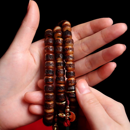 Tibetan Astrology 108 Mala Beads - Old Yak Bone