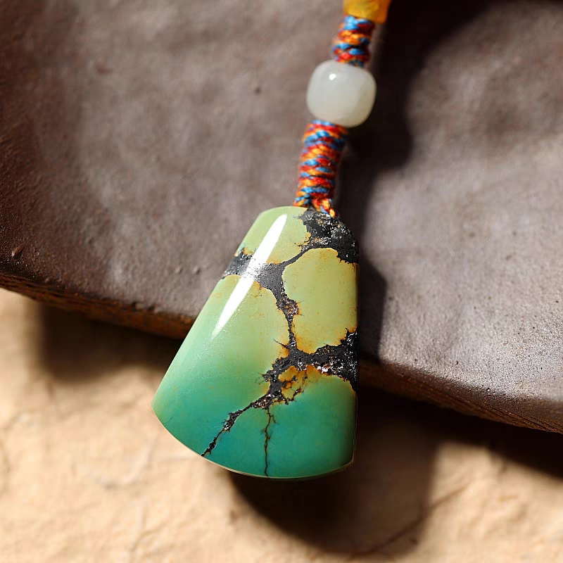 108 Mala Beads: Honey Amber Beads with Turquoise Pendant